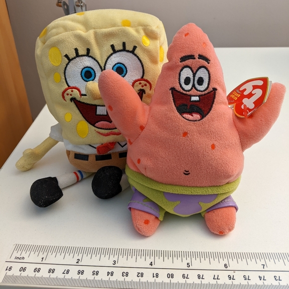 VTG Sponge Bob Square Pants and Patrick Star with tags, 2 Ty Beanie Babies - Picture 11 of 15